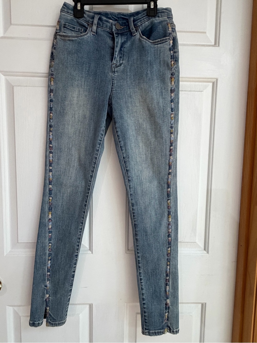 Coco + Carmen Light Blue Skinny Jeans with Decorative Side Trim